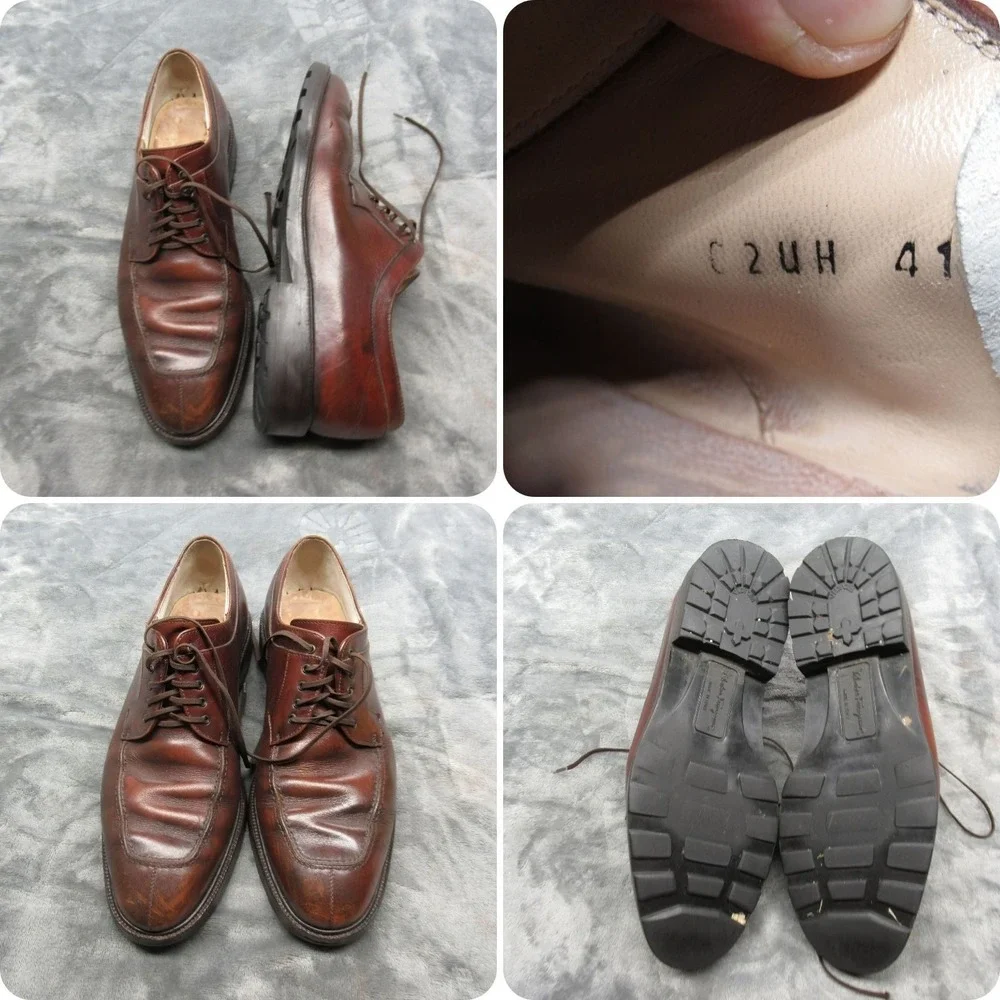 Salvatore Ferragamo Dress Shoes Men 7 US 41 EU Brown Leather Lace-Up Italy Made
